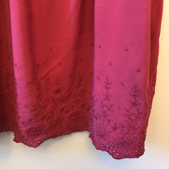 LOFT Off the Shoulder Dress Embroidered Viscose Size Small Short Mini - Picture 6 of 8